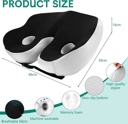 ErgoRelief Memory Foam Coccyx Seat Cushion 1