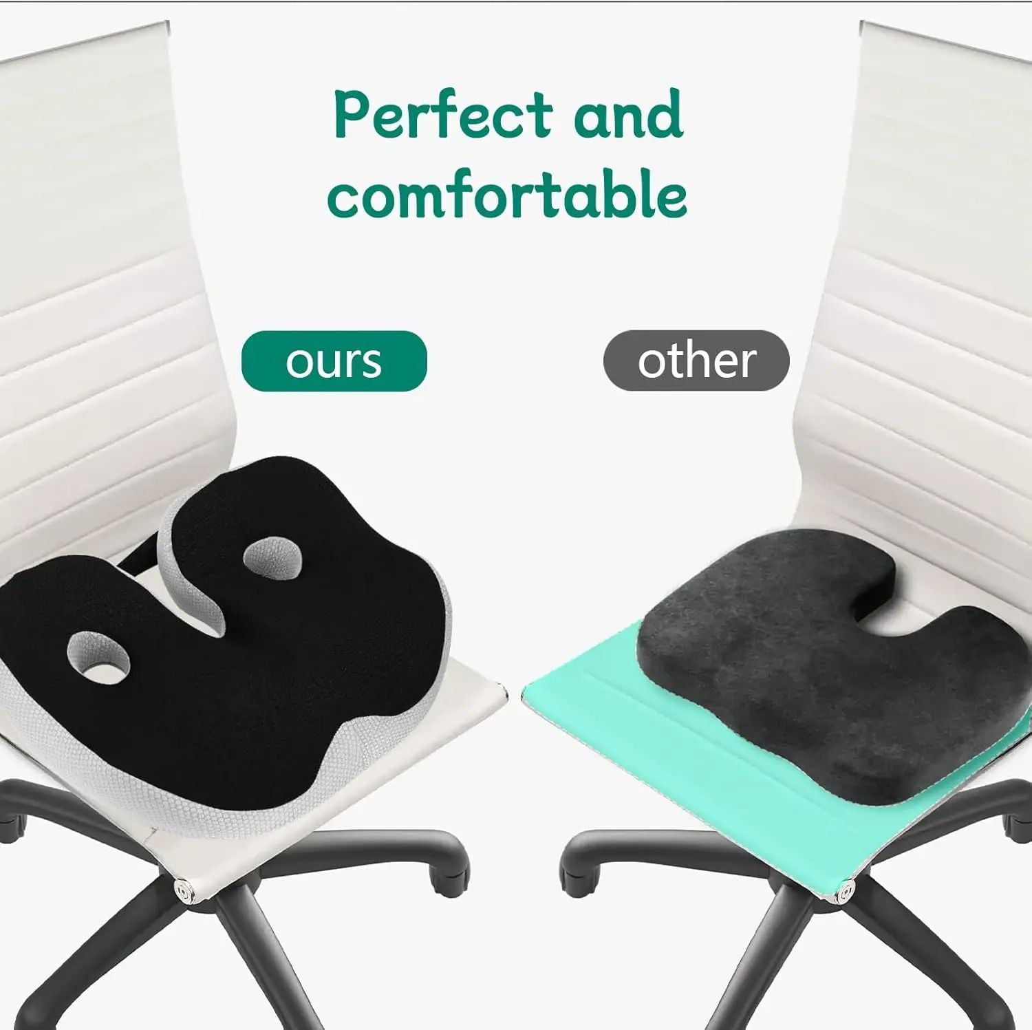 ErgoRelief Memory Foam Coccyx Seat Cushion 4