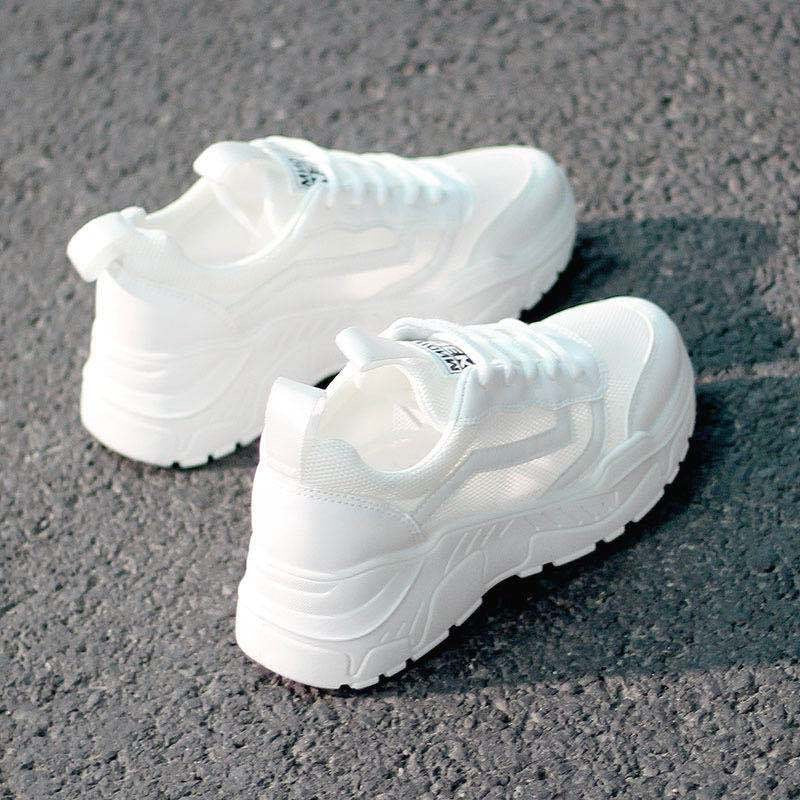 Breathable Mesh Sneakers Womens Casual Shoes Comfortable White Flat Vulcanized Shoes 2