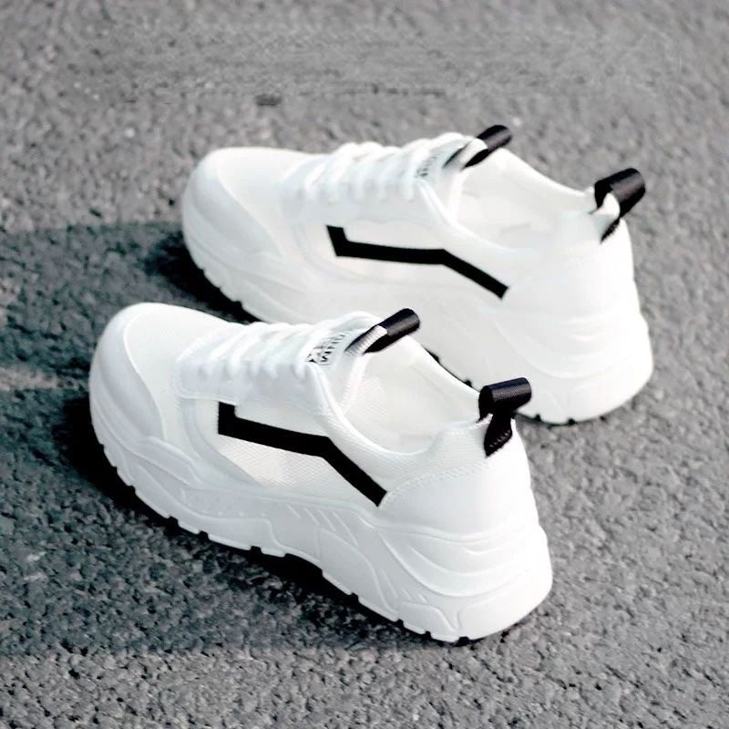 Breathable Mesh Sneakers Womens Casual Shoes Comfortable White Flat Vulcanized Shoes 5