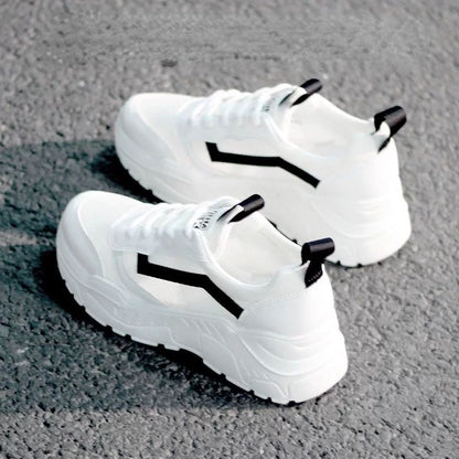 Breathable Mesh Sneakers Womens Casual Shoes Comfortable White Flat Vulcanized Shoes 5