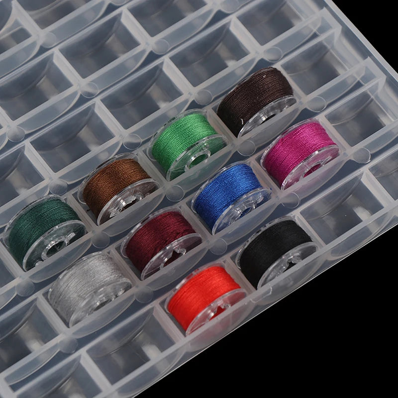 Spools Empty Bobbins Storage Box, Plastic Sewing Machine Bobbin Case, Knitting Needle Organiser for Sewing Accessories