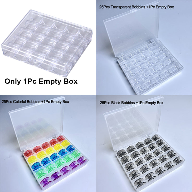Spools Empty Bobbins Storage Box Plastic Sewing Machine Bobbin Case Knitting Needle Organiser For S 1