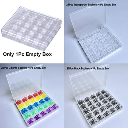 Spools Empty Bobbins Storage Box Plastic Sewing Machine Bobbin Case Knitting Needle Organiser For S 1