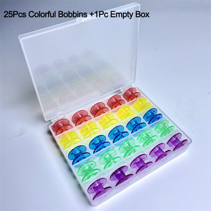 Spools Empty Bobbins Storage Box Plastic Sewing Machine Bobbin Case Knitting Needle Organiser For S 2