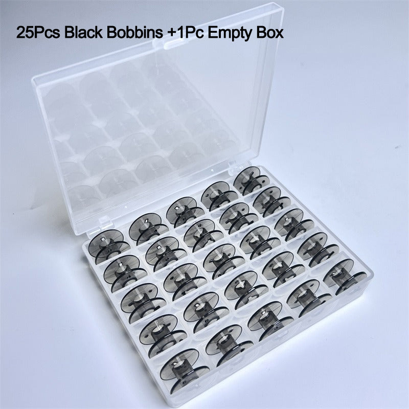 Spools Empty Bobbins Storage Box Plastic Sewing Machine Bobbin Case Knitting Needle Organiser For S 3
