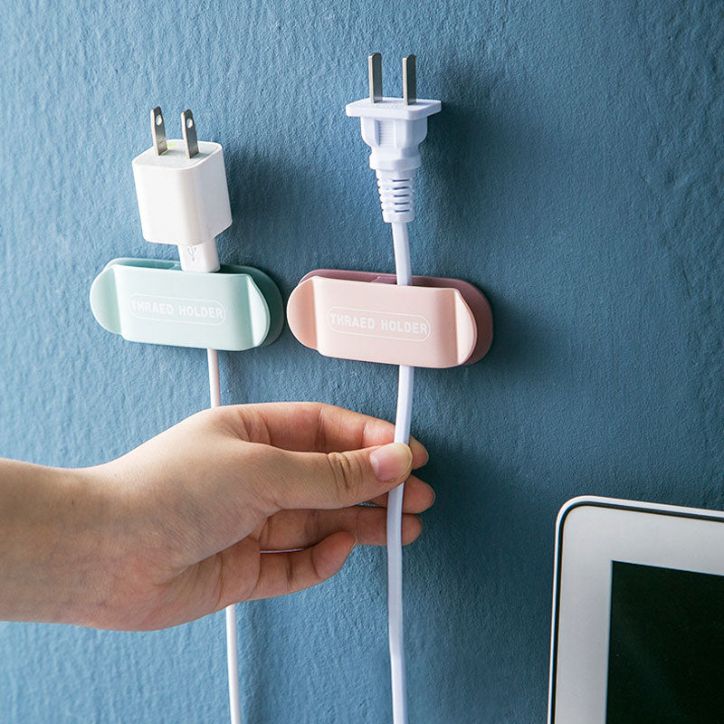 Clamp Cable Plugs Organizer Wire Clips Holder Punch-Free Adapter Device Fixing Hook Retainer Thread Fixer