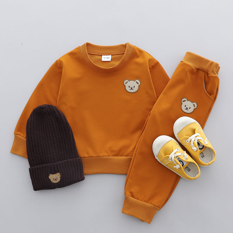Little Bear Head Childrens Set Spring Autumn Long Sleeve Pants 2