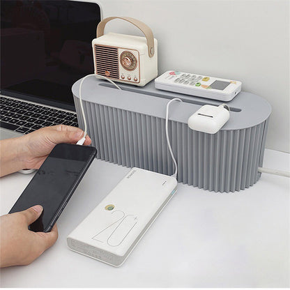 Nordic Plug Board Storage Box Cable Organizer Desktop Data Line Holder 1