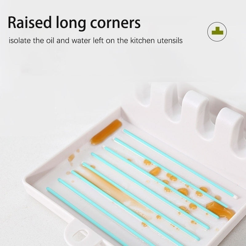Nonslip Spoons Pad Kitchen Spoon Holders Plastic Chopsticks Holder Organizer 4