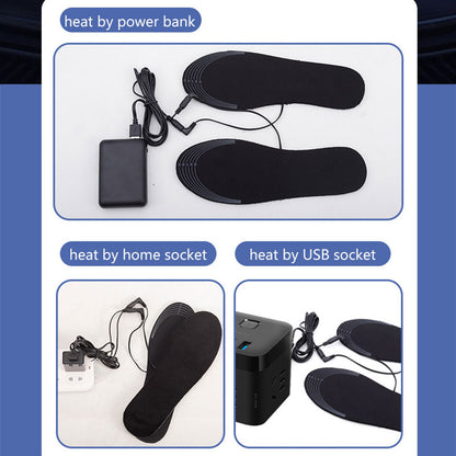 USB Electric Heated Insoles Thermal EVA Mat Feet Warmer Washable Can Be Cut For Shoes Warming Foot  1
