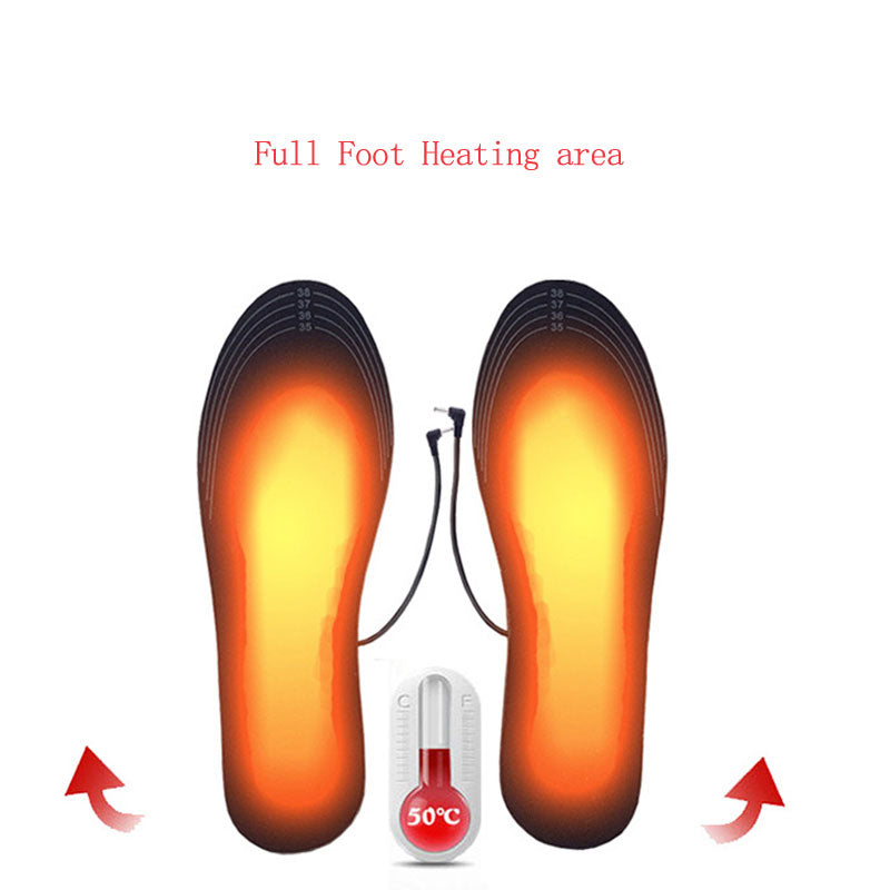 USB Electric Heated Insoles Thermal EVA Mat Feet Warmer Washable Can Be Cut For Shoes Warming Foot  3