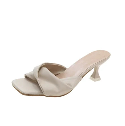 Stylish Womens Slippers For Summer Shallow Slippers With Med Heels Fashionable Outdoor Sandals For  6