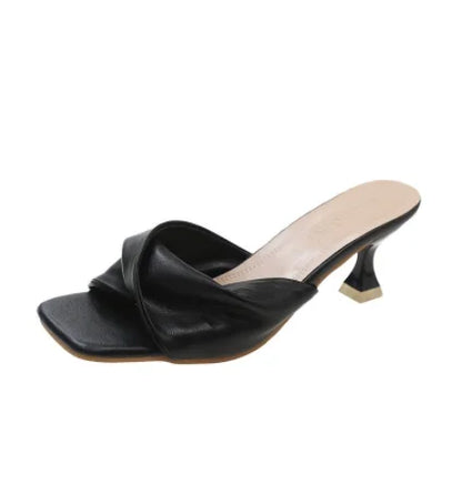Stylish Womens Slippers For Summer Shallow Slippers With Med Heels Fashionable Outdoor Sandals For  8