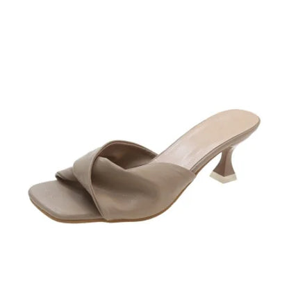 Stylish Womens Slippers For Summer Shallow Slippers With Med Heels Fashionable Outdoor Sandals For  7
