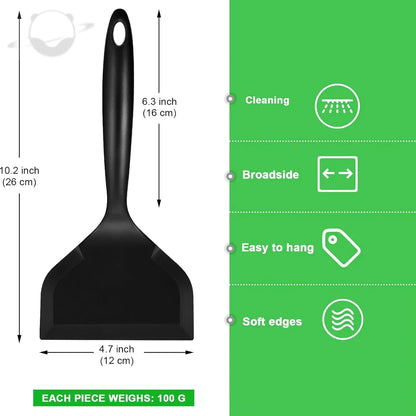 Flexible Silicone Shovel Turner For Nonstick Cookware Wide Fish Spatula For Frying Eggs 1