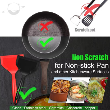 Flexible Silicone Shovel Turner For Nonstick Cookware Wide Fish Spatula For Frying Eggs 2