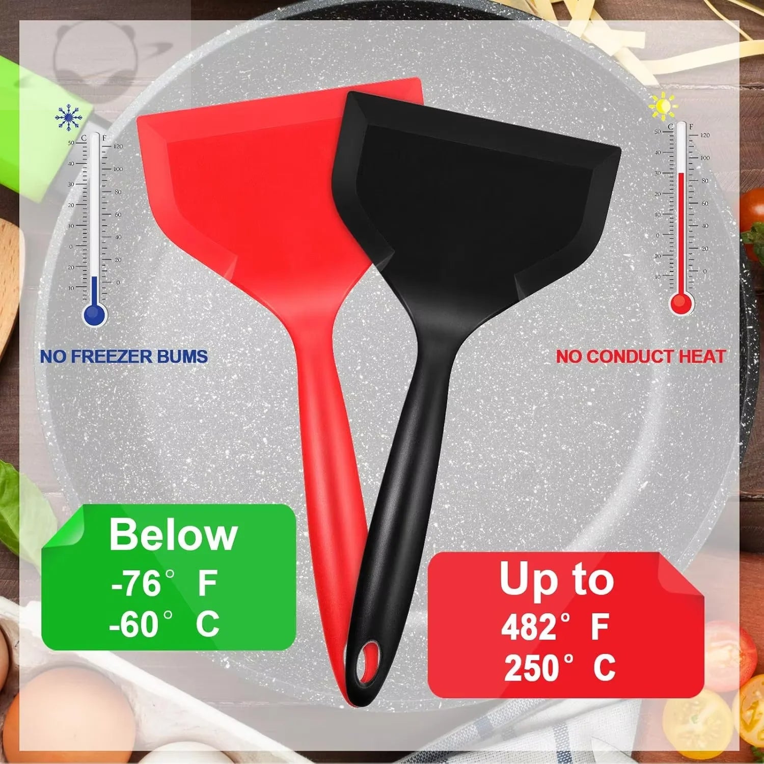Flexible Silicone Shovel Turner For Nonstick Cookware Wide Fish Spatula For Frying Eggs 4