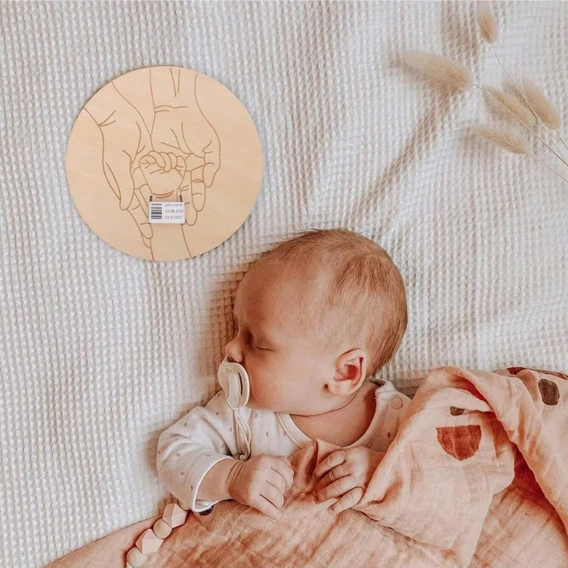 Newborn Engraved Keepsake Holder Personalized Name Baby Gift Photography Accessories For Memorial D 1