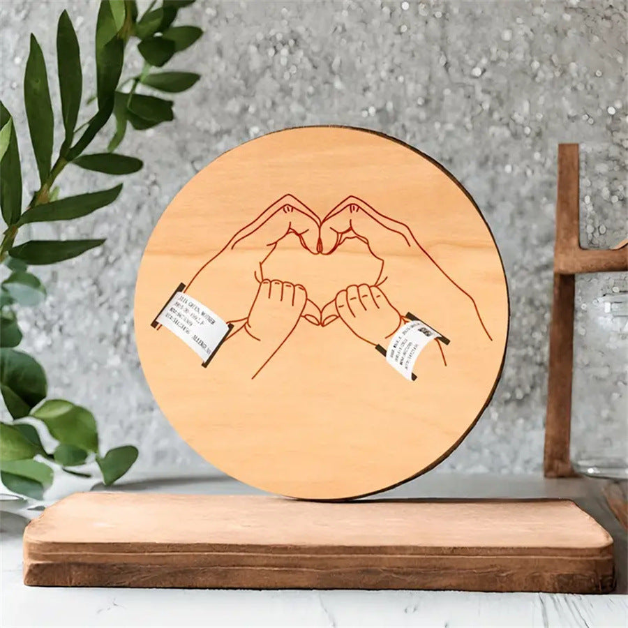 Newborn Engraved Keepsake Holder Personalized Name Baby Gift Photography Accessories For Memorial D 5