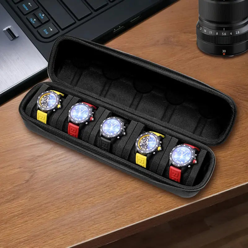ScratchResistant Watch Case Protective Travel Storage Box EVA Secure Latch Closure Soft Foam Pillow
