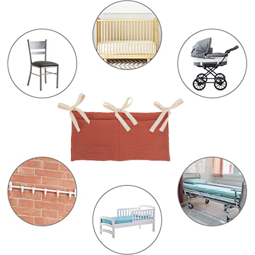 Bedside Hanging Diaper Organizer Baby Crib Cot Caddy Pockets Storage Bag Diaper Nursery Toys 1