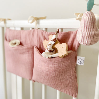 Bedside Hanging Diaper Organizer Baby Crib Cot Caddy Pockets Storage Bag Diaper Nursery Toys 7