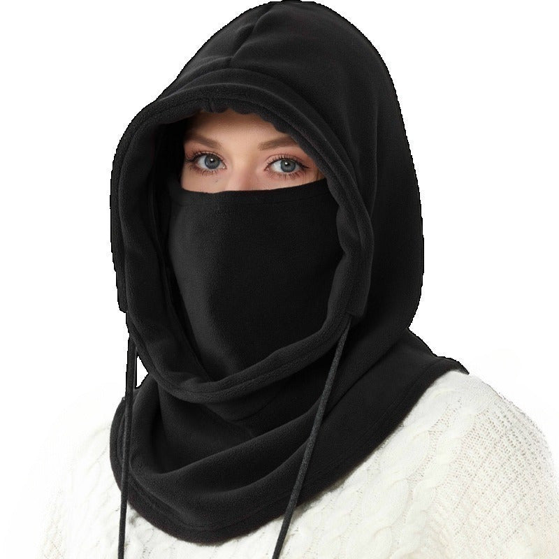 Winter Balaclava Hooded Scarf  Warm Neck Gaiter For Skiing Cycling Outdoor Activities  Black Pink K 6