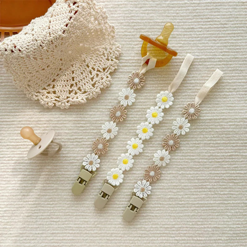 Baby Pacifier Antidrop Chain Little Daisy Toddler Dummy Clip Nipple Holder Baby Shower Gift 1