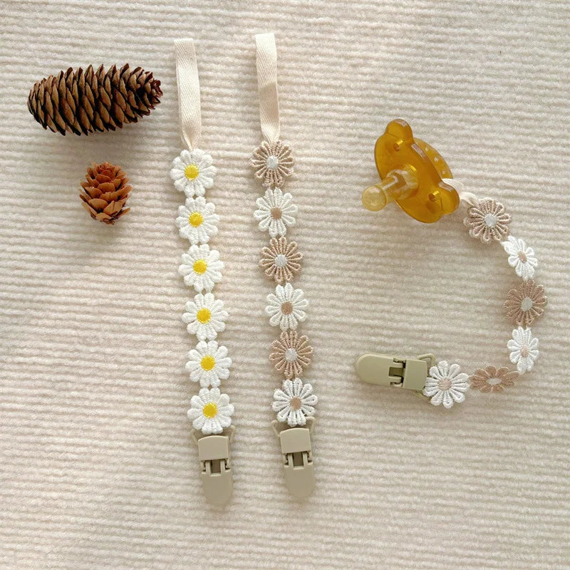 Baby Pacifier Antidrop Chain Little Daisy Toddler Dummy Clip Nipple Holder Baby Shower Gift 3