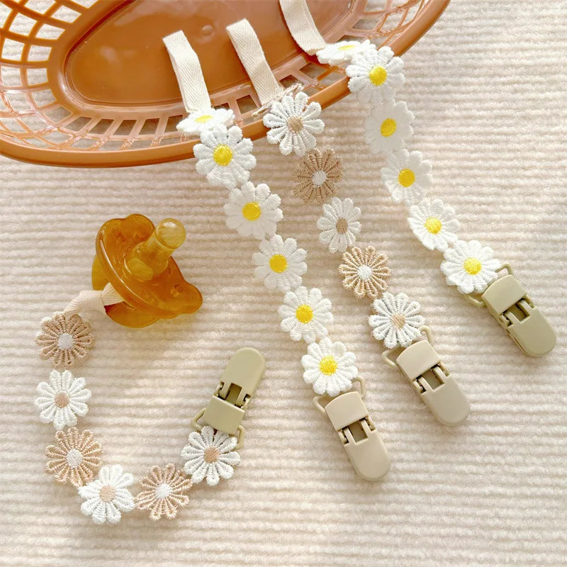 Baby Pacifier Antidrop Chain Little Daisy Toddler Dummy Clip Nipple Holder Baby Shower Gift 4
