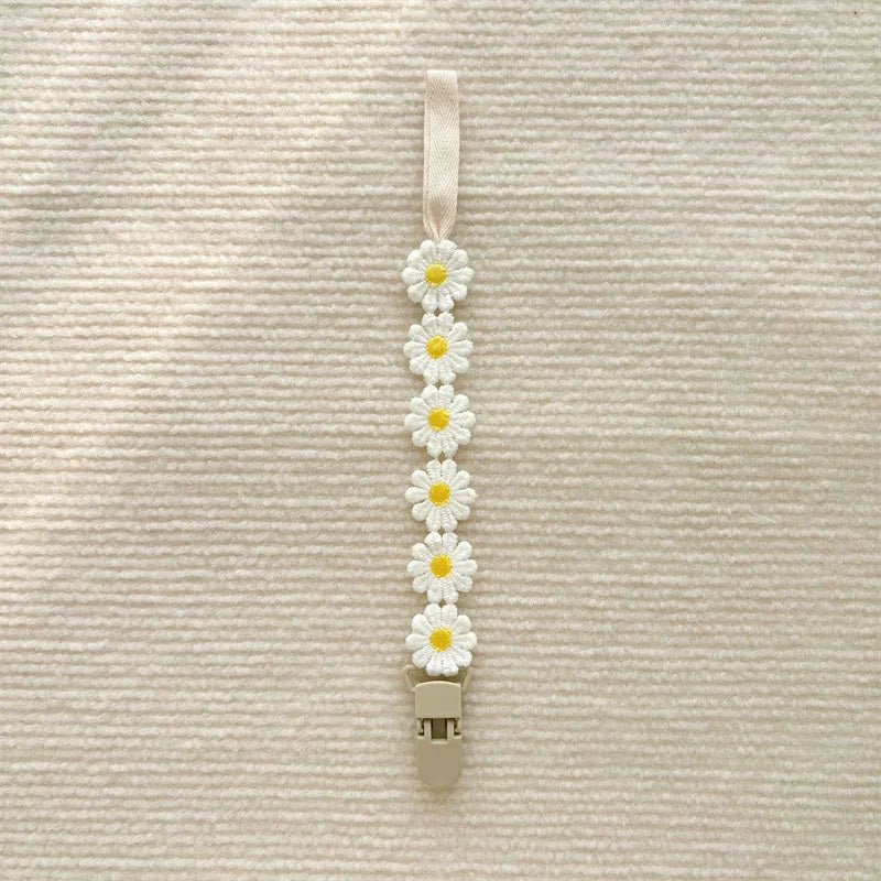 Baby Pacifier Antidrop Chain Little Daisy Toddler Dummy Clip Nipple Holder Baby Shower Gift 9