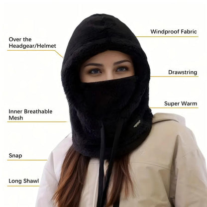 Thermal Windproof Ski Hood Winter Warm Balaclava Face Cover Fleece Adjustable Cycling Neck Cover Fu 1