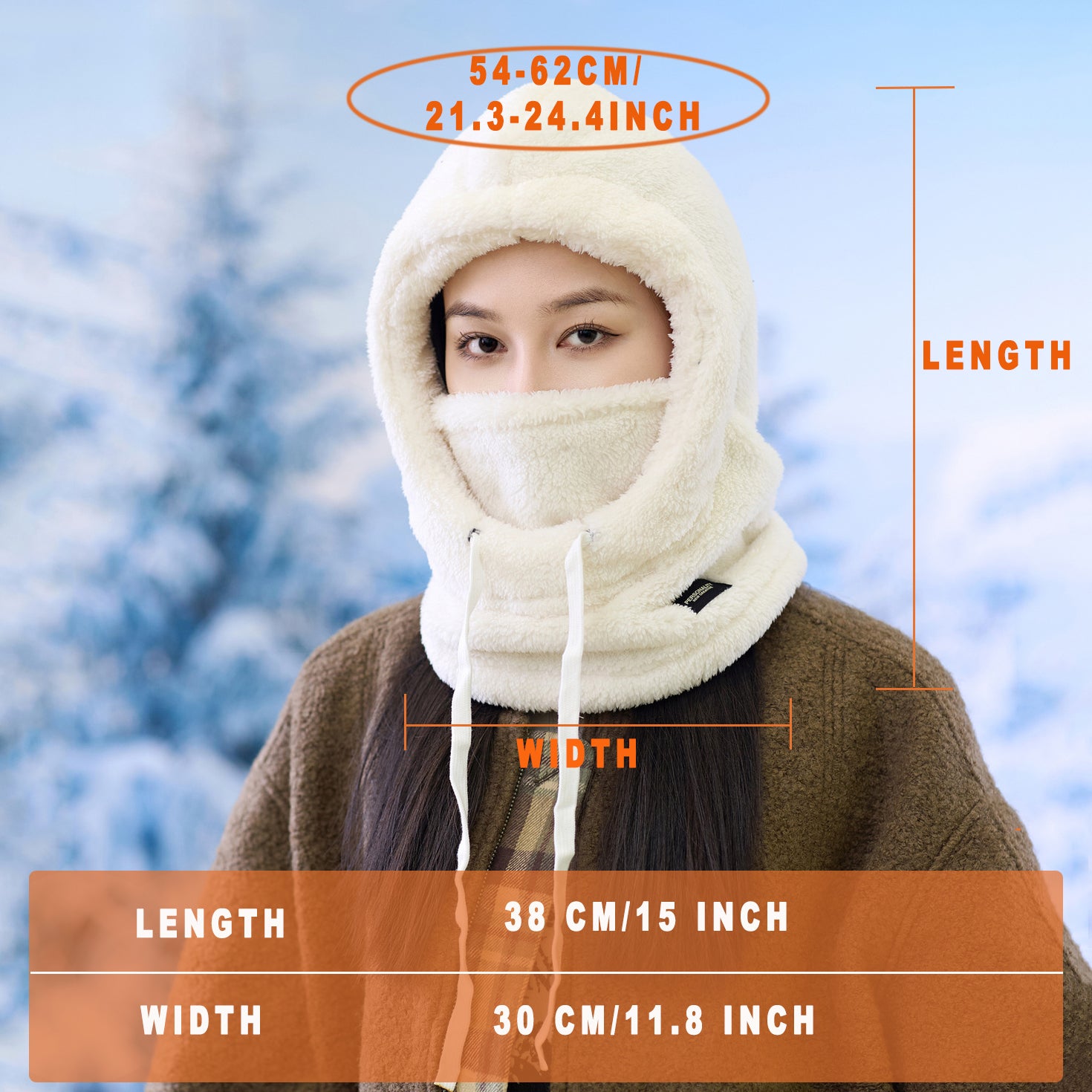 Thermal Windproof Ski Hood Winter Warm Balaclava Face Cover Fleece Adjustable Cycling Neck Cover Fu 5