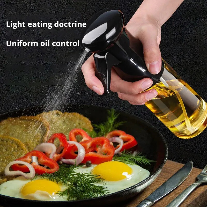 Pneumatic Spray Bottle Black Kitchen Oil Bottle Cooking Oil Spray Dispenser Fitness Barbecue Spray  2