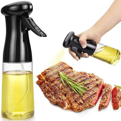 Pneumatic Spray Bottle, Black Kitchen Oil Bottle, Cooking Oil Spray Dispenser, Fitness Barbecue Spray Oil