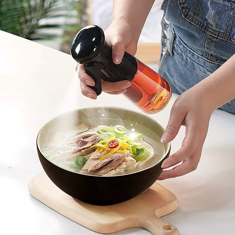 Pneumatic Spray Bottle Black Kitchen Oil Bottle Cooking Oil Spray Dispenser Fitness Barbecue Spray  4