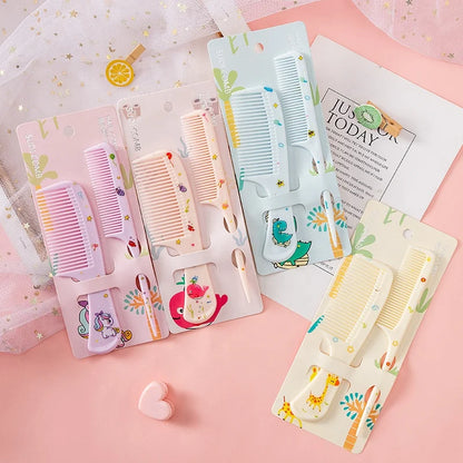 Cartoon Animals Kids Hair Combs Set Girls Hairdressing Comb Portable AntiStatic Plastic Comb With P 1