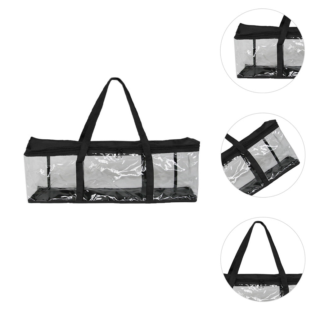 Clear Organizer Case Portable Media Collection Folder Dual Zipper Closure With Carry Handles 2