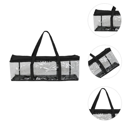 Clear Organizer Case Portable Media Collection Folder Dual Zipper Closure With Carry Handles 2