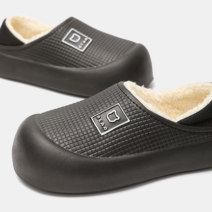 Waterproof Cotton Slippers Winter Non Slip Indoor Outdoor Plush Shoes For Women Men Thick Bottom Cu 4
