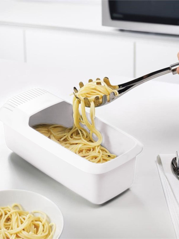 Microwave Noodles Pasta Cooker with Strainer, Eco-Friendly Plastic Spaghetti Steamer, Dishwasher Safe Kitchen Accessory