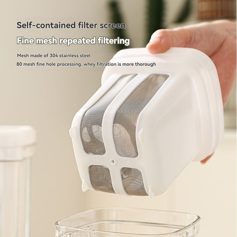 Yogurt Strainer Whey Separator Multifunctional Kitchen Sieve Tool Whole Grain Jar With Detachable S 3