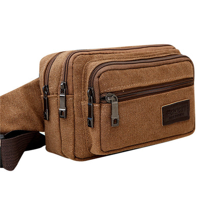 Canvas Waist Bag Multifunctional Male Waist Pack Durable Outdoor Sports Phone Purse 3