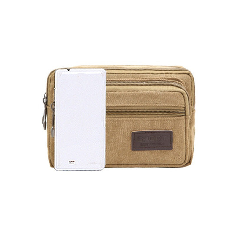Canvas Waist Bag Multifunctional Male Waist Pack Durable Outdoor Sports Phone Purse 2