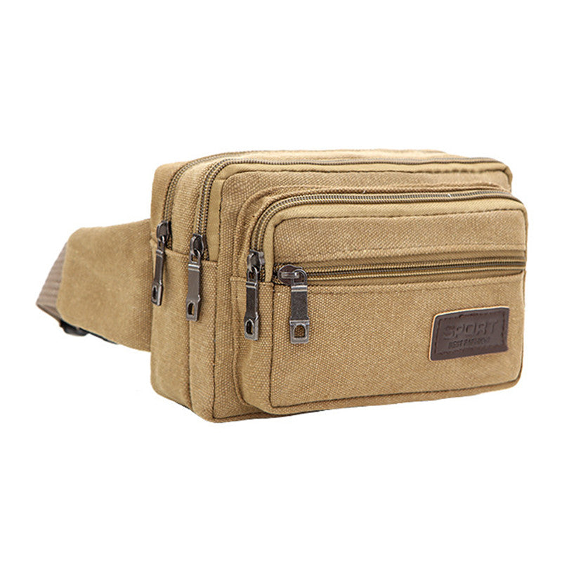 Canvas Waist Bag Multifunctional Male Waist Pack Durable Outdoor Sports Phone Purse 6