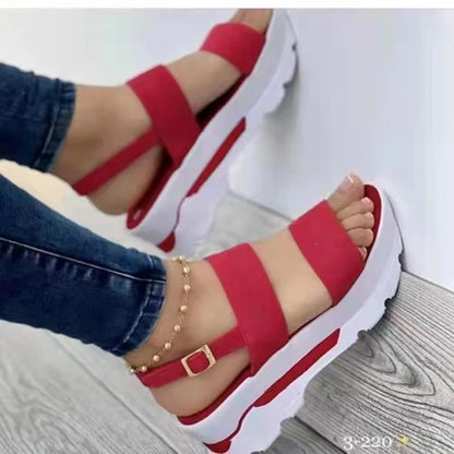 New Womens Wedges Sandals Low Platform Heeled Shoes Summer Fashion Footwear 6