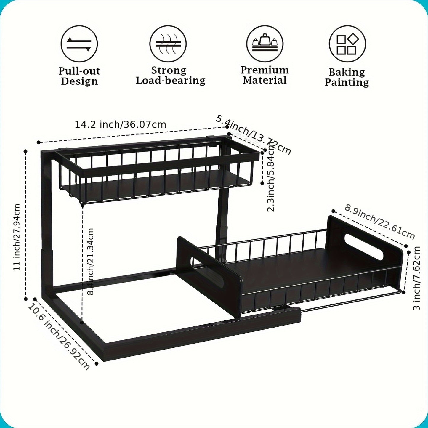 Under Sink Organizer Storage Shelves Pull Out Cabinet Storage Shelves Under Sink Storage 7