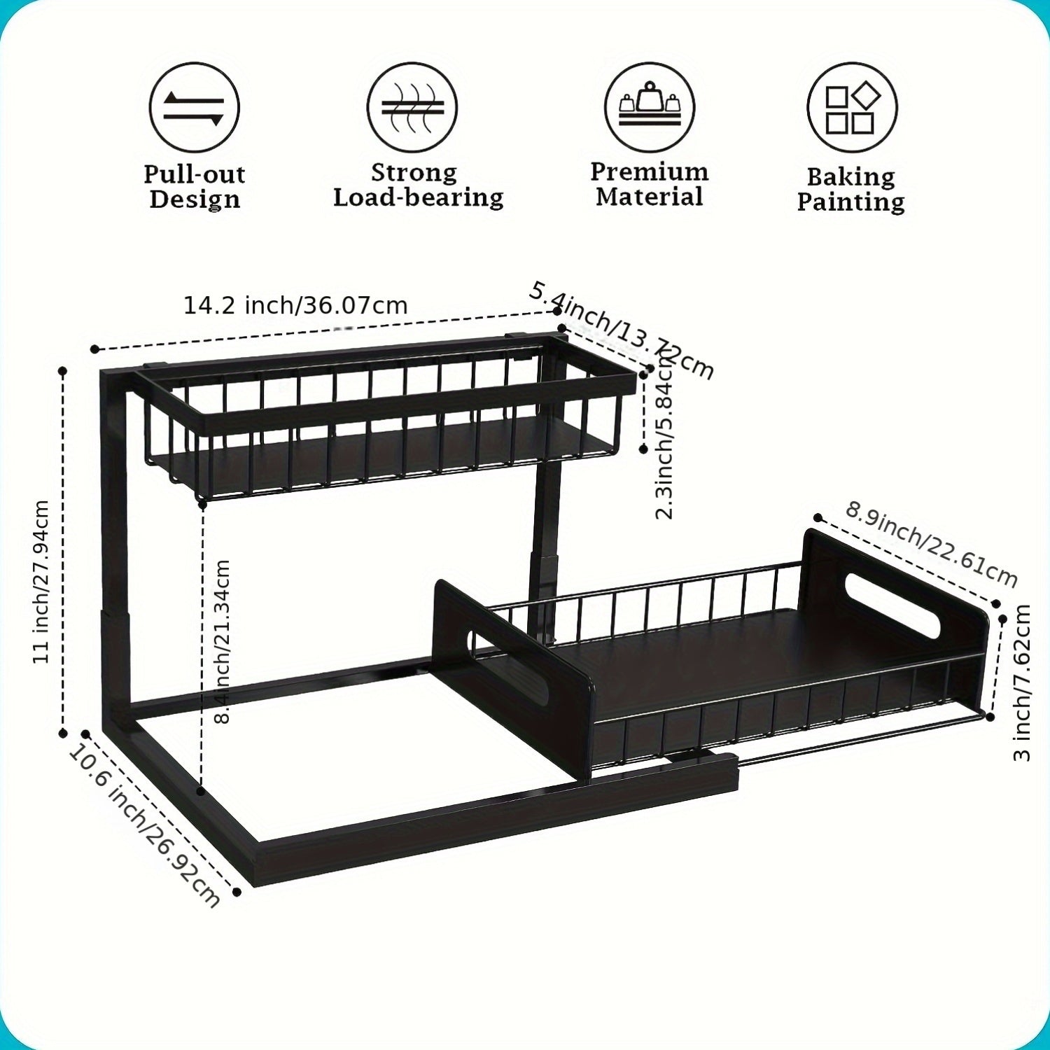 Under Sink Organizer Storage Shelves Pull Out Cabinet Storage Shelves Under Sink Storage 7