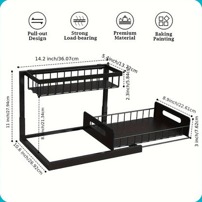 Under Sink Organizer Storage Shelves Pull Out Cabinet Storage Shelves Under Sink Storage 7